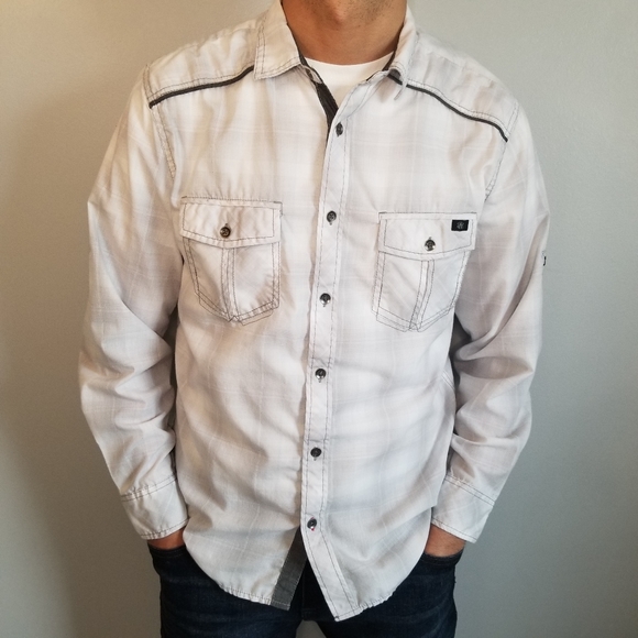 Rock & Republic Other - 🍂Rock & Republic White & Gray Button Down Size M